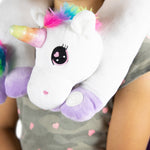 Bouncyband Sensory Vibrating Unicorn Stuffed Animal, White/Purple (BBAVNUN)