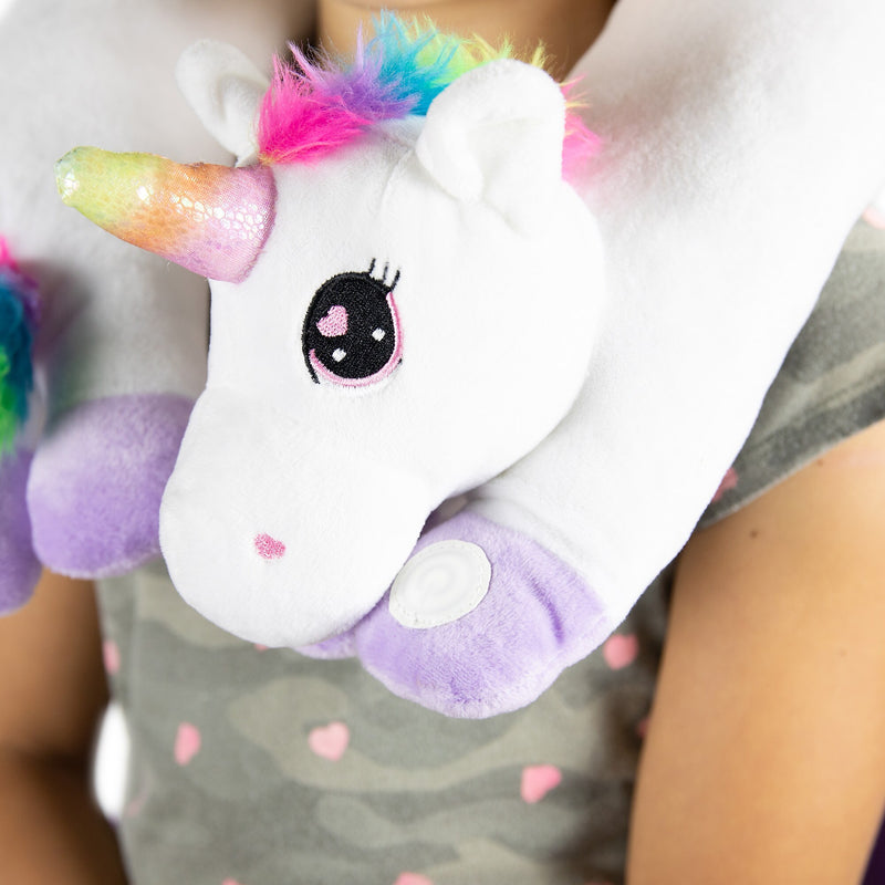 Bouncyband Sensory Vibrating Unicorn Stuffed Animal, White/Purple (BBAVNUN)