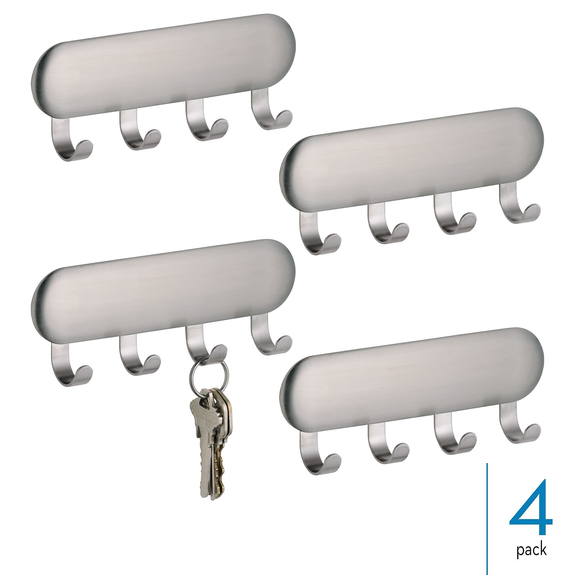 iDESIGN Hooks, Brushed Nickel, Stainless Steel, 4/Pack (28138M4)