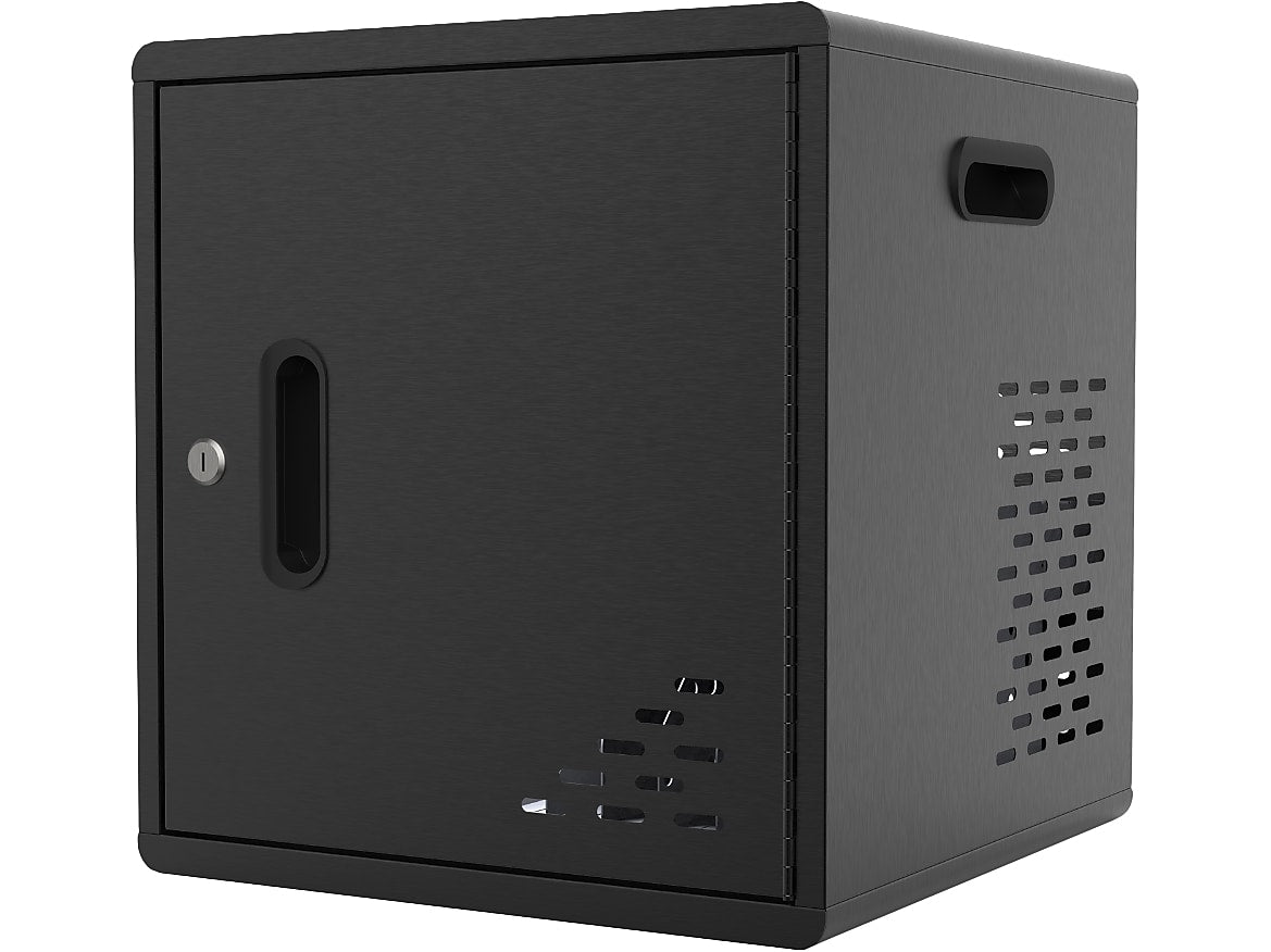 Luxor Lockable 10-Unit Modular Charging Cabinet, Black Steel (LLMC10)