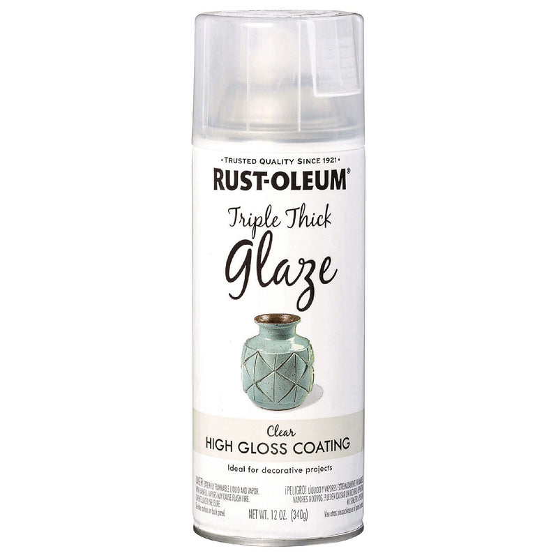 Rust-Oleum Specialty Triple Thick Glaze Spray Paint, High Gloss Clear, 12 oz., 6/Carton (301416)