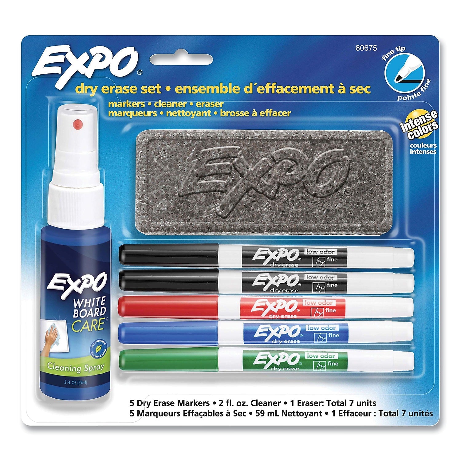 Expo Dry Erase Starter Set/Kit, Bullet Tip, Assorted, 5/Set (SAN80675A)