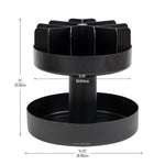 Mind Reader Plastic 2-Tier Snack Tray Carousel Countertop Organizer, Black (SNACKCAR-BLK)
