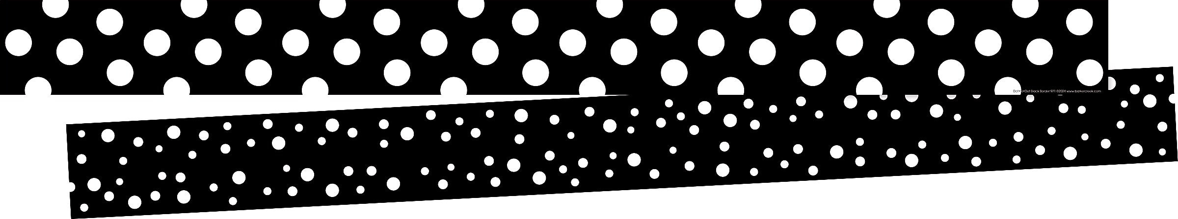 Barker Creek Double-Sided Border, 35" x 3", Dot to Dot Black, 24/Pack (4441)