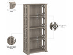 Bush Furniture Homestead 66"H 4-Shelf Bookcase with Adjustable Shelves, Driftwood Gray Laminated Wood (HOB166DG-03)