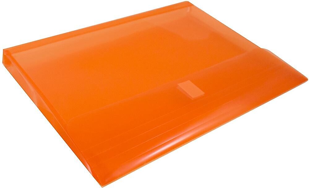 JAM Paper Premium Plastic Document File, Letter, Orange, 3/Pack (218V1ORX3)