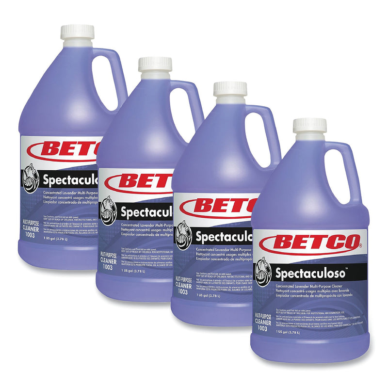 Betco Spectaculoso Multipurpose Cleaner, Lavender Scent, 1 Gal. Bottle, 4/Carton (BET10030400)
