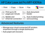 HP LaserJet Pro MFP 4301fdn Color All-In-One Laser Printer, Print, Scan, Copy, Fax, Best for Office (4RA81F)