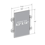 Azar Sign Holder, 11.5" x 14", Vertical, Wall Mounted, Clear, Acrylic, 2/Pack (106606)