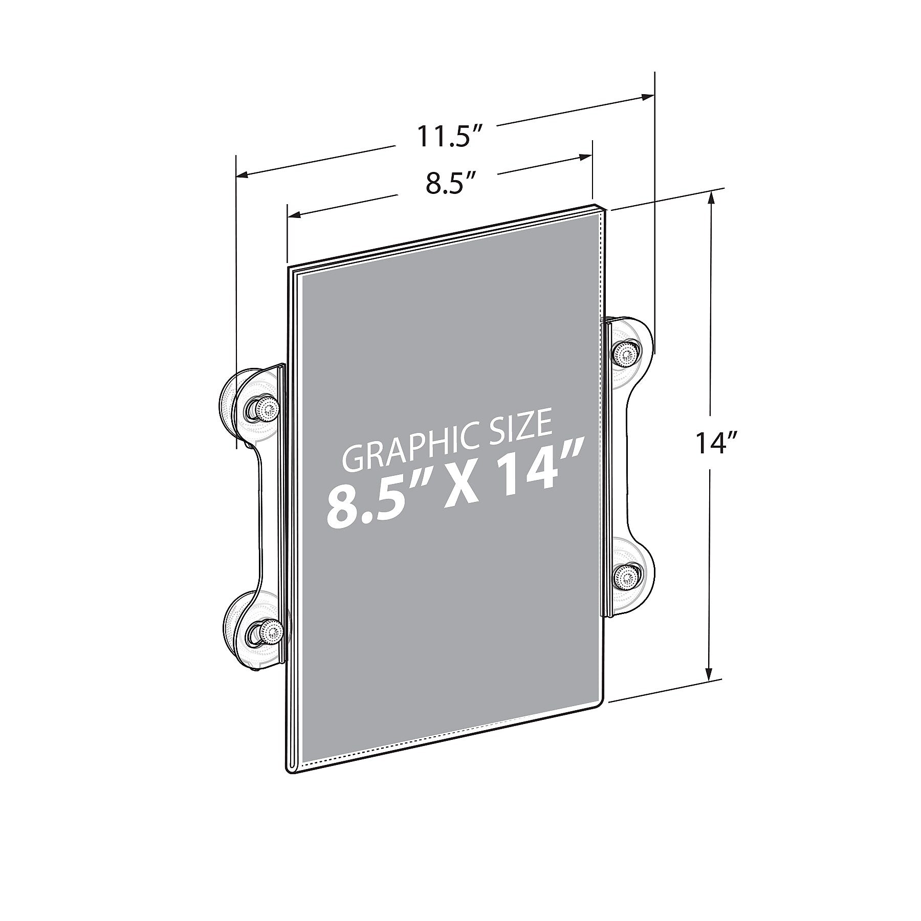 Azar Sign Holder, 11.5" x 14", Vertical, Wall Mounted, Clear, Acrylic, 2/Pack (106606)