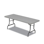 AbilityOne SKILCRAFT Blow Molded Folding Table, Rectangular, 72" x 30" x 29", Gray (7105016976846)