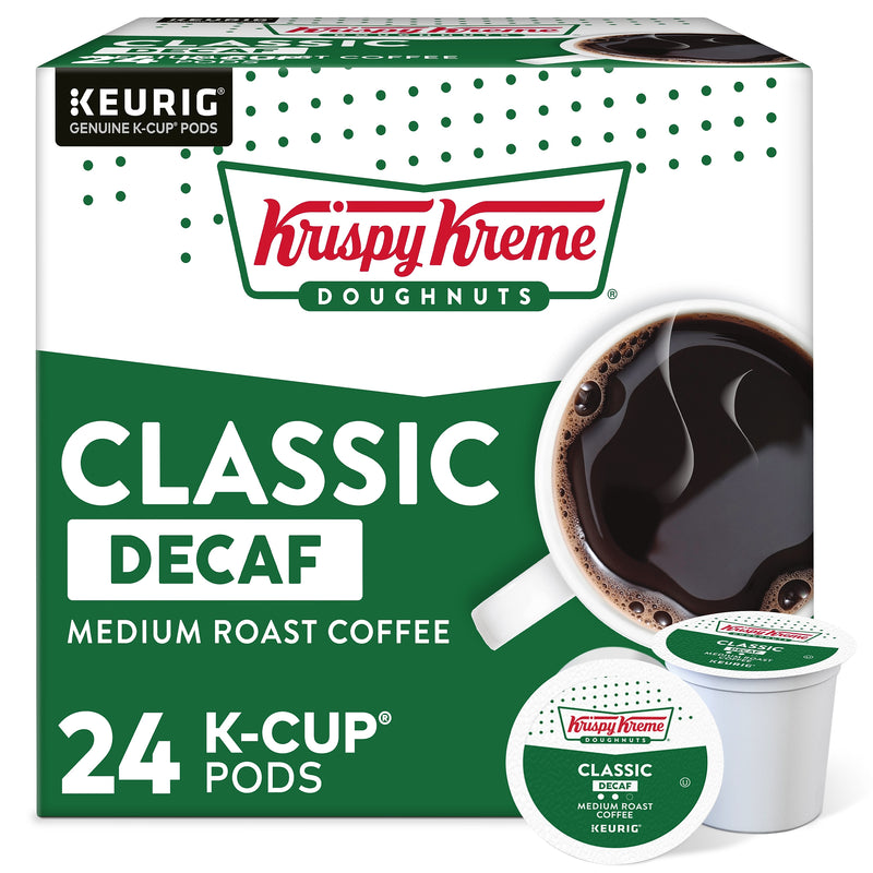 Krispy Kreme Classic Decaf Coffee, Medium Roast, Keurig K-Cup Pods, 24/Box (06111)