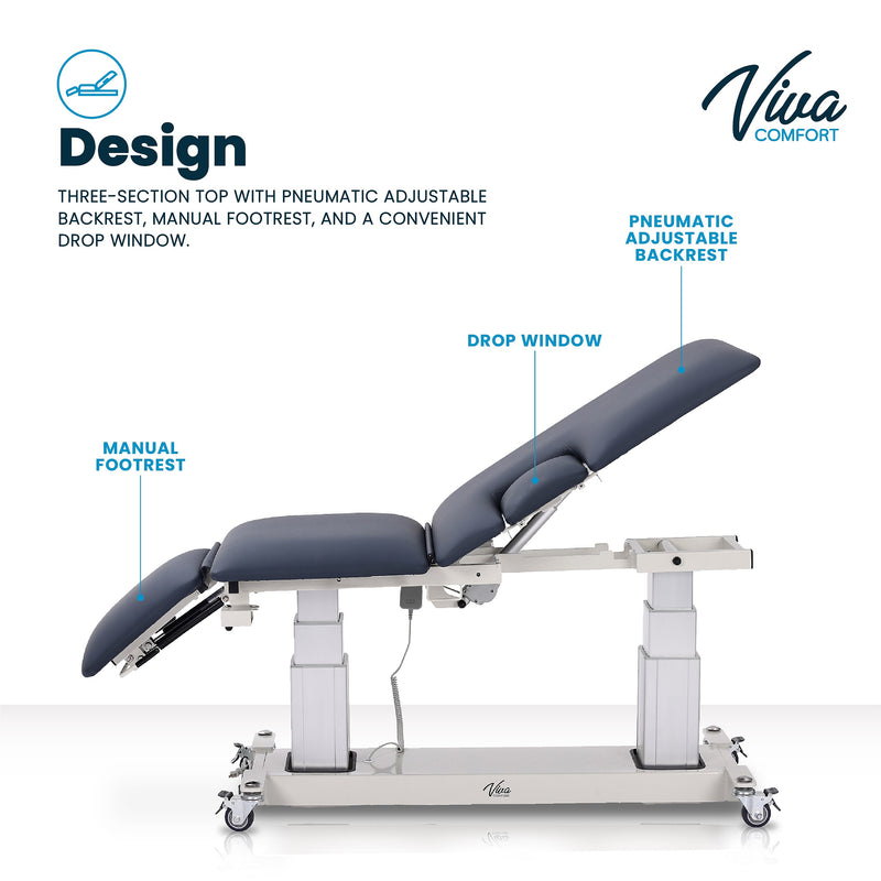 Viva Comfort Advanced Power Adjustable Exam Table, 550 lbs. Capacity, Blue (ADIME903-04-MK)