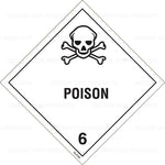 Decker Tape "Poison 6" Label, 4" x 4", 500/Roll (DL5180)