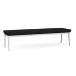 Lesro Newport Fabric 3-Seat Waiting Reception Bench, Open House Black/Silver (NP3001.SSV-01OHBK)