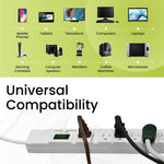GoGreen Power 6' Metal Surge Protector, 7 Outlets, White (GG-17636)
