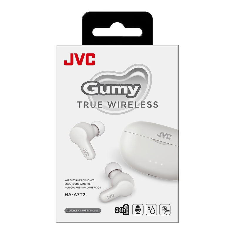 JVC Gumy Wireless Earbuds, Bluetooth, Coconut White (JVCHAA7T2W)