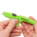 Westcott Full Size Retractable Ceramic Box Cutter, Green, 6/Box (17530)