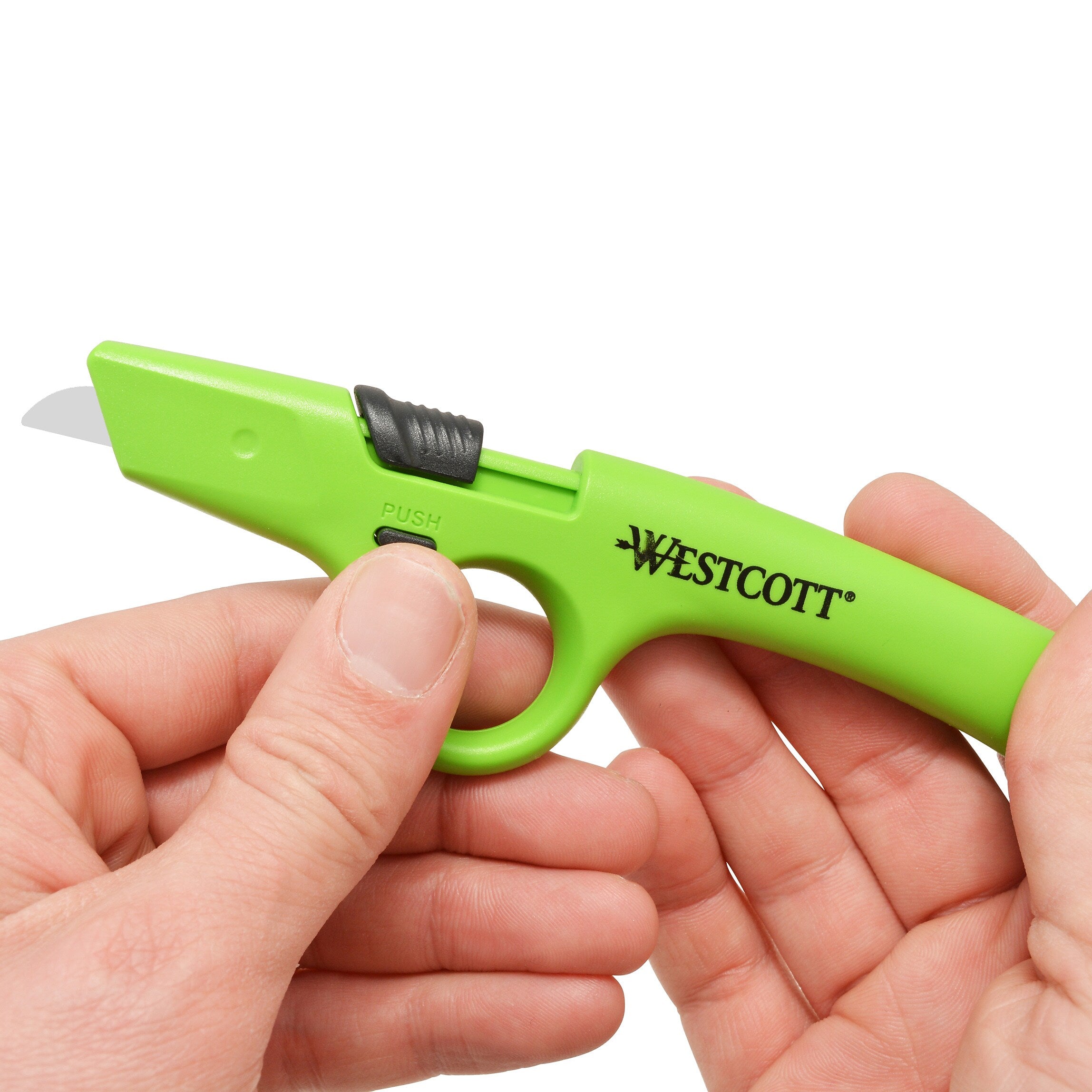 Westcott Full Size Retractable Ceramic Box Cutter, Green, 6/Box (17530)