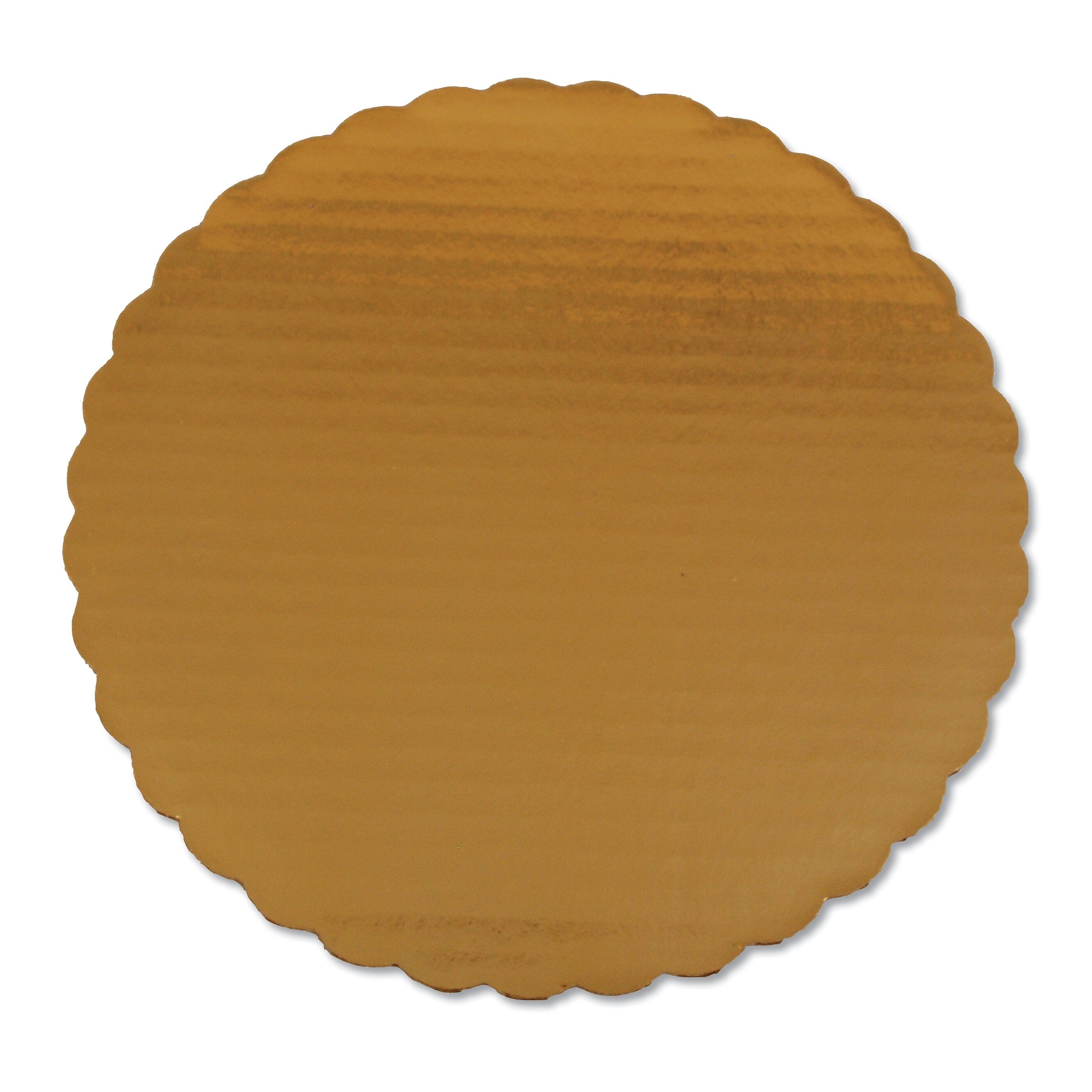 Corrugated Gold Single Wall Scalloped Cake Circle 10"