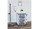 Luxor Mobile 3-Section Modular Classroom Storage Cabinet, 28.75"H x 18.2"W x 18.2"D, White (MBS-STR-11-3L)