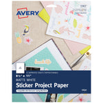 Avery Inkjet Multipurpose Sticker Paper, 8.5" x 11", White, 15 Stickers/Pack (3383)