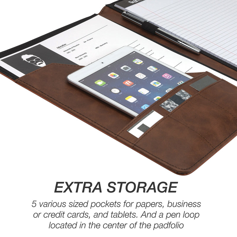 Samsill Faux Leather Padfolio, Tan/Brown (SAM71656)