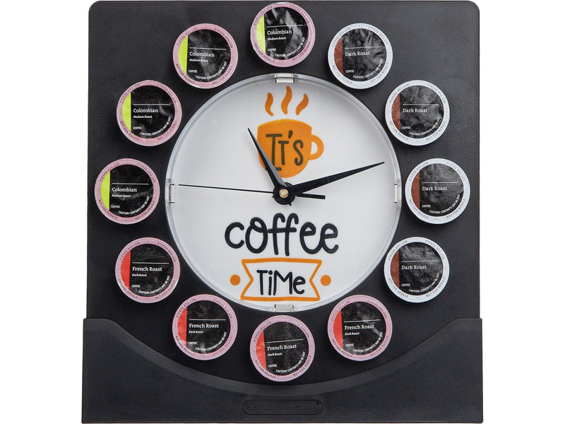 Mind Reader 12-Compartment Plastic Coffee Clock Pod Organizer, Black/White (PODCLOCK-BLK)