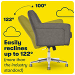 Serta Style Ashland Bonded Leather Swivel Computer and Desk Chair, Gray (47140G)