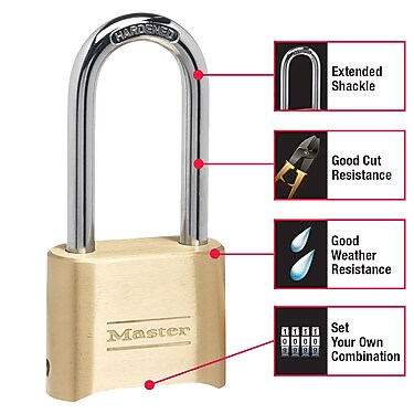 Master Lock Settable Combination Padlock, 6/Box (175)