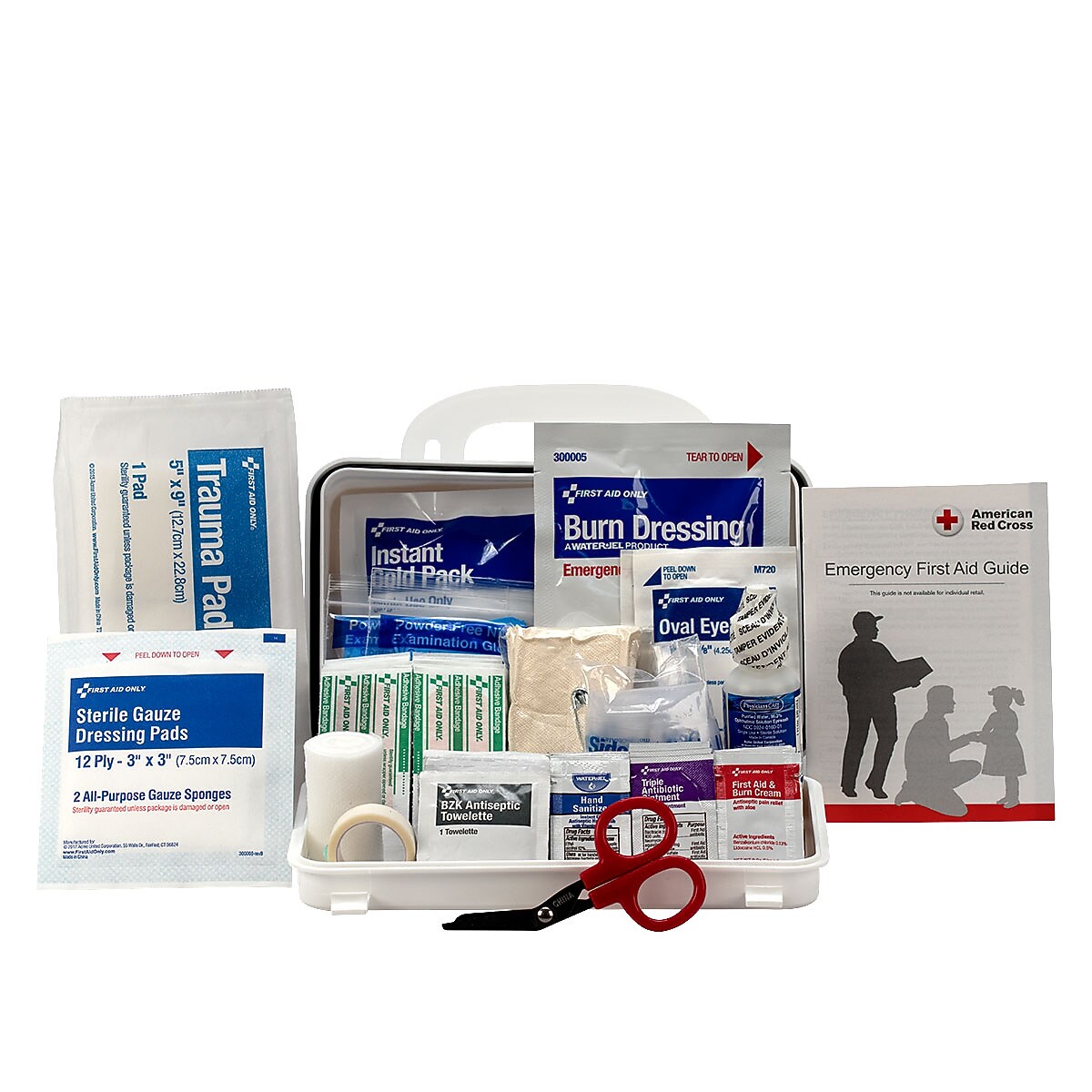 First Aid Only Plastic Weatherproof First Aid Kit, ANSI 2015 Class A, 10 People, 71 Pieces (90754)