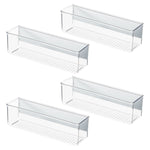 iDESIGN Magnetic Small Plastic Storage Bins, 3.25" x 11" x 3", Clear, 4/Pack (28131M4)