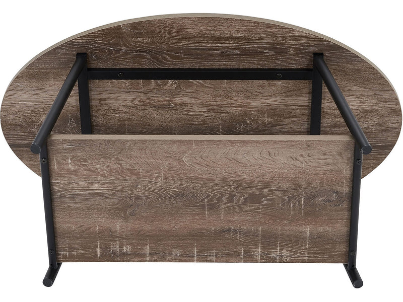 Household Essentials Jamestown 39.38"W x 23.5"D Laminate Coffee Table, Ashwood/Black (8081-1)