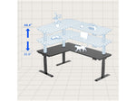 FlexiSpot E7 76"W Electric L-Shaped Adjustable Standing Desk, Black (E7LB557624BLK)