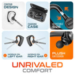 Delton K130 Wireless Noise Canceling Bluetooth Computer Earbud Headset, MS Teams, Black (DBHK130)