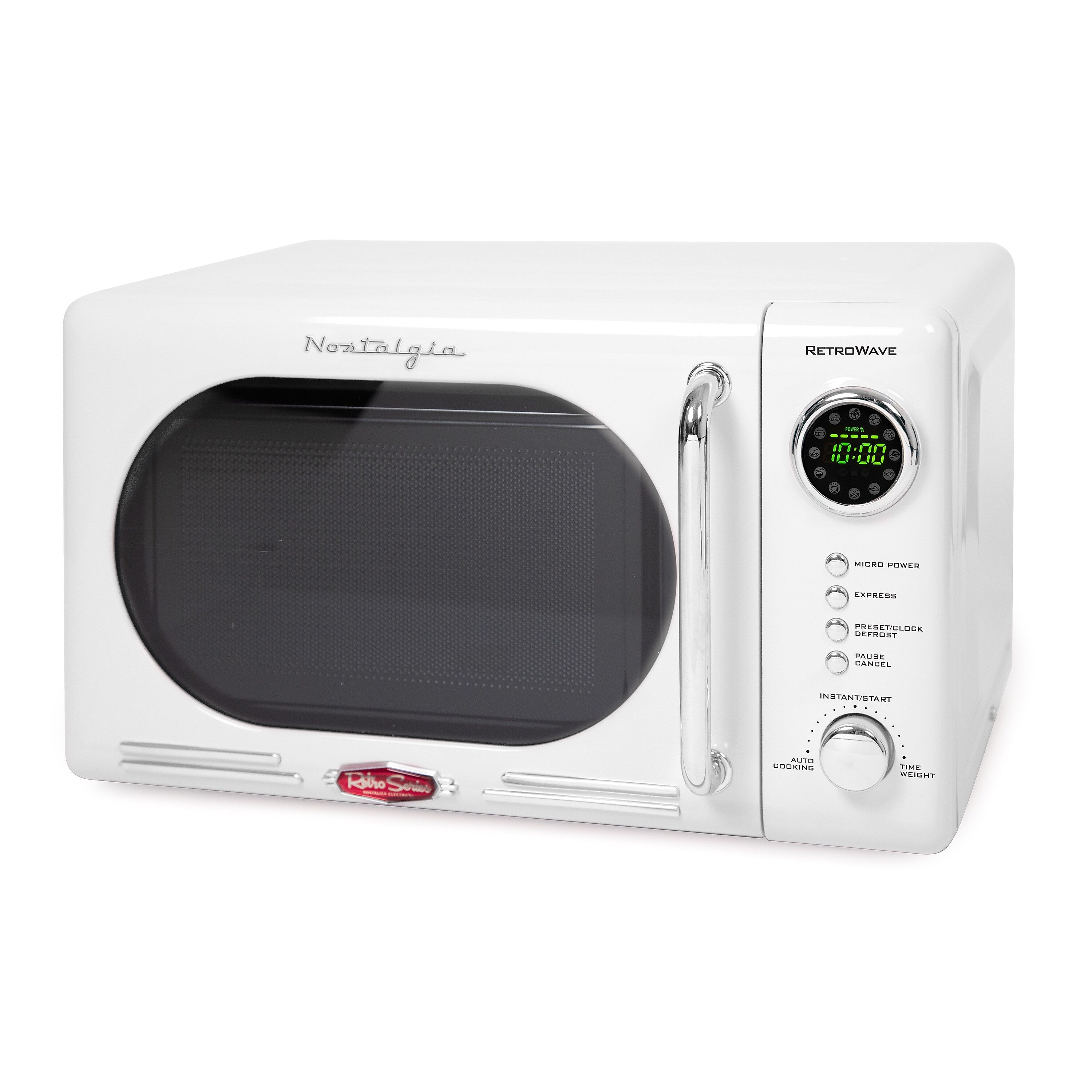 Nostalgia 0.7 Cubic Foot Countertop Microwave, White (NRMO7WH6A)