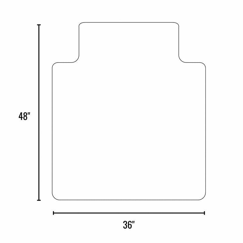 ES Robbins EverLife Carpet Chair Mat with Lip, 36" x 48", Designed for Low-Pile Carpet, Clear (128073)