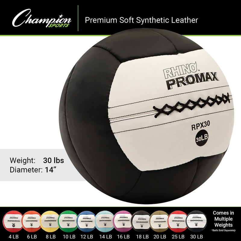 Champion Sports 30 lbs. Rhino Promax Medicine Ball, Black (CHMP219)