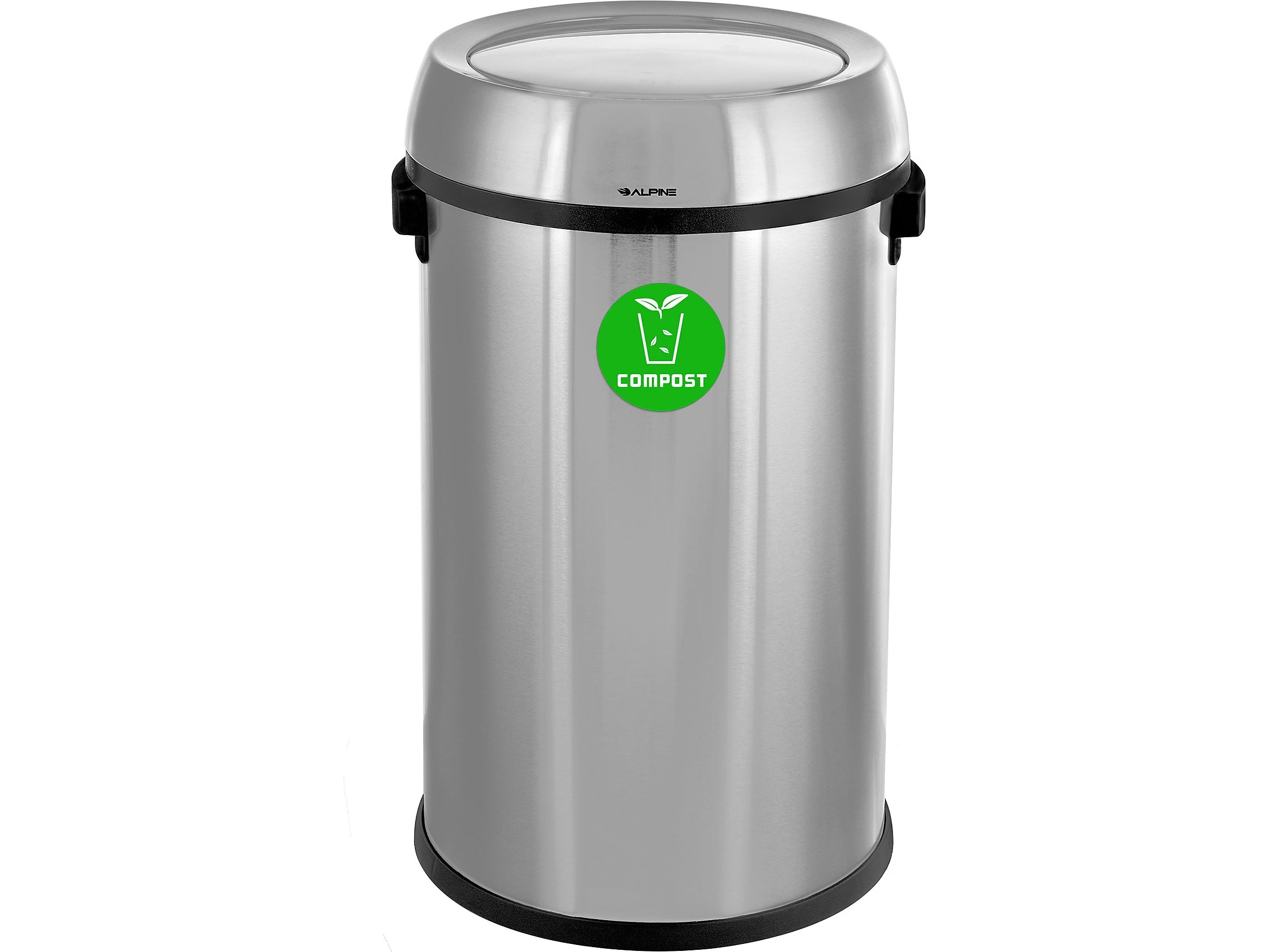 Alpine Industries 17 Gallon Indoor Compost Bin, Stainless Steel (470-65L-1-CO)