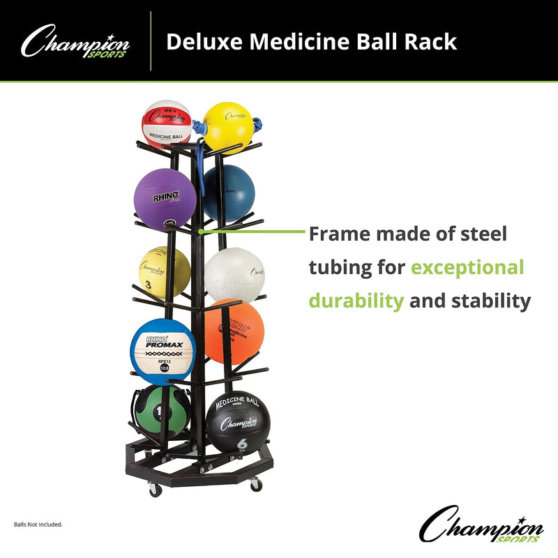 Champion Sports Deluxe Medicine Ball Rack