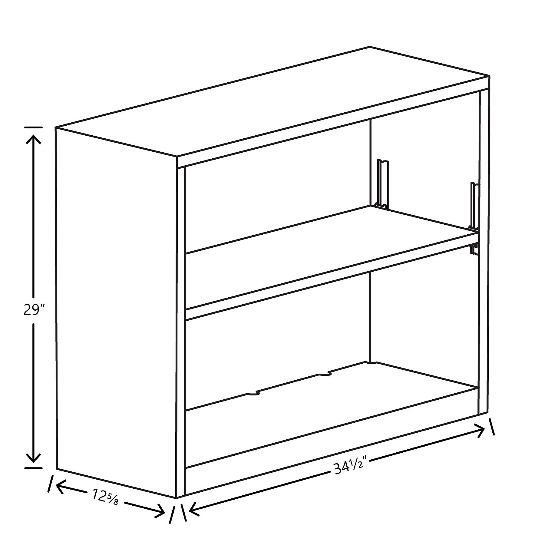 HON Brigade 29"H 2-Shelf Bookcase, Titanium (HS30ABC.P8T)