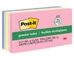 Post-it Greener Recycled Notes, 3" x 5", Sweet Sprinkles Collection, 100 Sheet/Pad, 5 Pads/Pack (655RPA)