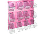 Azar 24" x 24" Pegboard 12 Mini Bucket Accessory Organizer Kit, Pink, Each (700685-PNK)