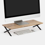 Anji Mountain Mango Wood & Metal Monitor Stand, Up to 32" Monitor, Natural (MS-MNG-04BLK)