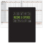 Global Printed Products Income & Expense Accounting Journal, 8.5" x 11", Black/Green, (GPP-0115)
