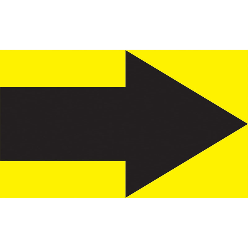 Accuform Self-Stick Pipe Marker, (ARROW-SHORT), 3/4" to 1-1/4", Black/Yellow (RPK763SSA)