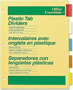Office Essentials Insertable Paper Dividers, 5 Tabs, Multicolor (11465)