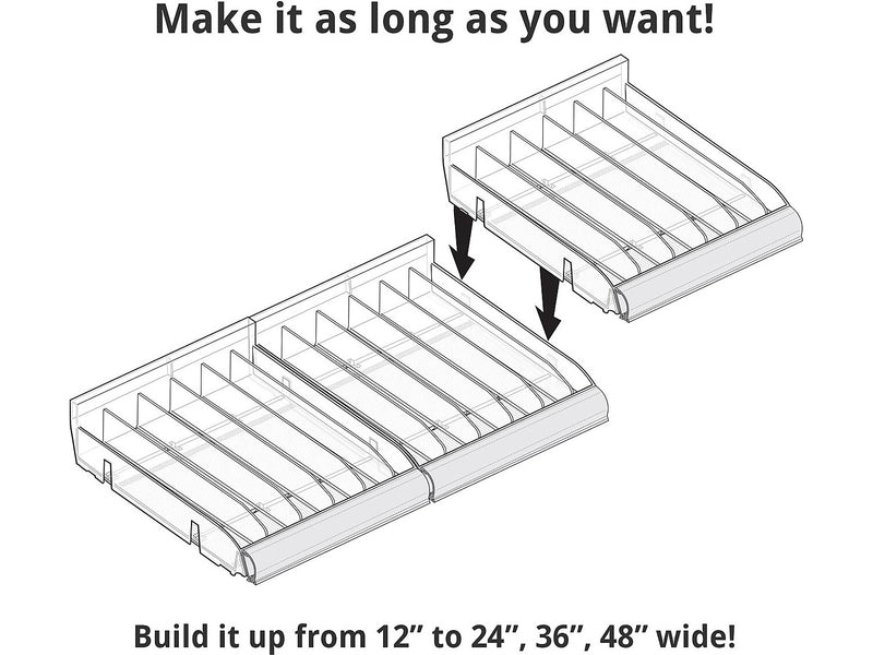 Azar 3.5" x 12" Pegboard 6-Compartment Cosmetic Tray, Clear, 2/Pack (225899-DIVIDER-2PK)