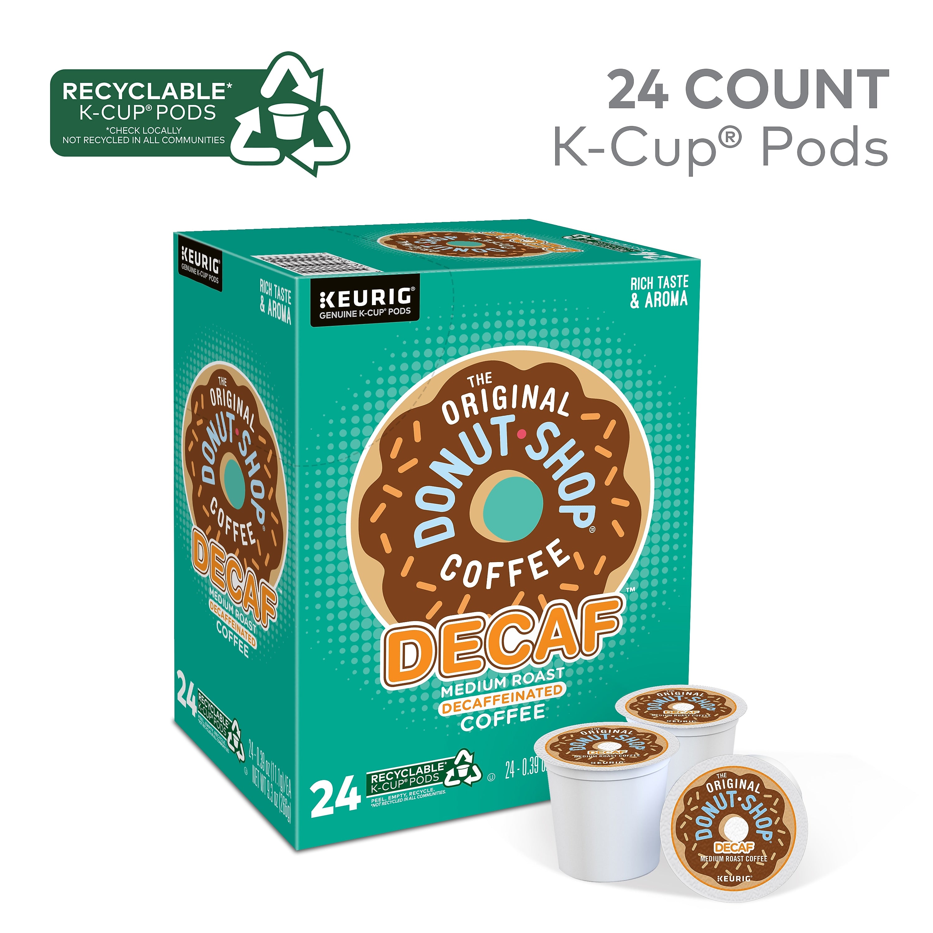 The Original Donut Shop Decaf Coffee Keurig® K-Cup® Pods, Medium Roast, 24/Box (60224-01)