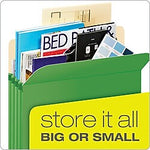 Pendaflex Color File Pockets, 3 1/2" Expansion, Letter Size, Green, 25/Carton (1524CT GRE)